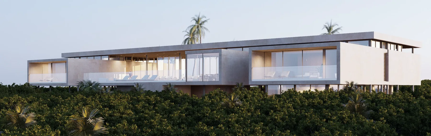 Luxuma Bauhu residence wide facade view